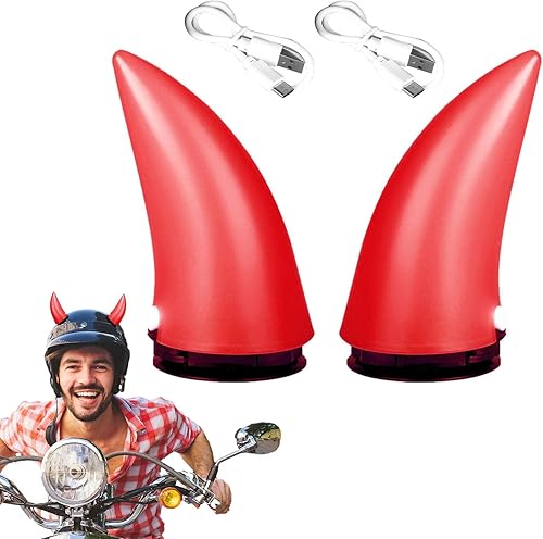 Cascos cuerno de diablo, cuernos de casco de motocicleta, cuernos de diablo pequeños impermeables para cascos, accesorios de cascos que brillan en