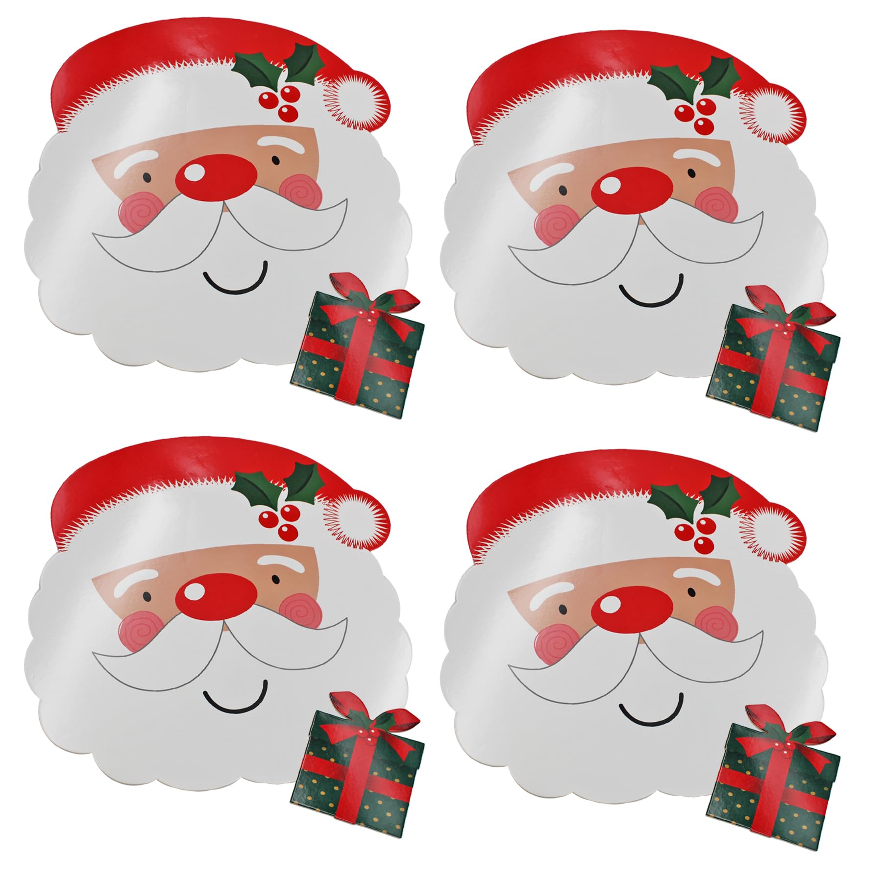 Widdle Gifts Santa And Present 5222 Christmas Placemats And Coasters 8 Piece Set Of Christmas Character Tableware (Santa And Present 5222)