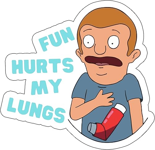 Fun Hurts My Lungs - Adhesivo para casco duro, calcomanía de meme, calcomanía de caja de herramientas de casco de construcción, calcomanía para