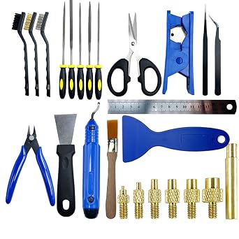 3D Printer Tool Kit Essential with Cutter,Caliper, Scraper, Drill & Deburring Tool for Removing, Smoothing, Finishing and Drilling 25 3D Printing Tool Kits