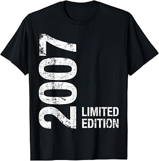 18th Birthday Gifts Men Boy Girl 18 Years Old Vintage 2007 T-Shirt