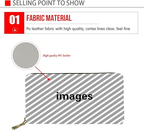Miniatura 4 de JEOCODY Cartera de cuero para mujer, monedero largo, embrague, organizador de tarjetas múltiples, funda para teléfono celular