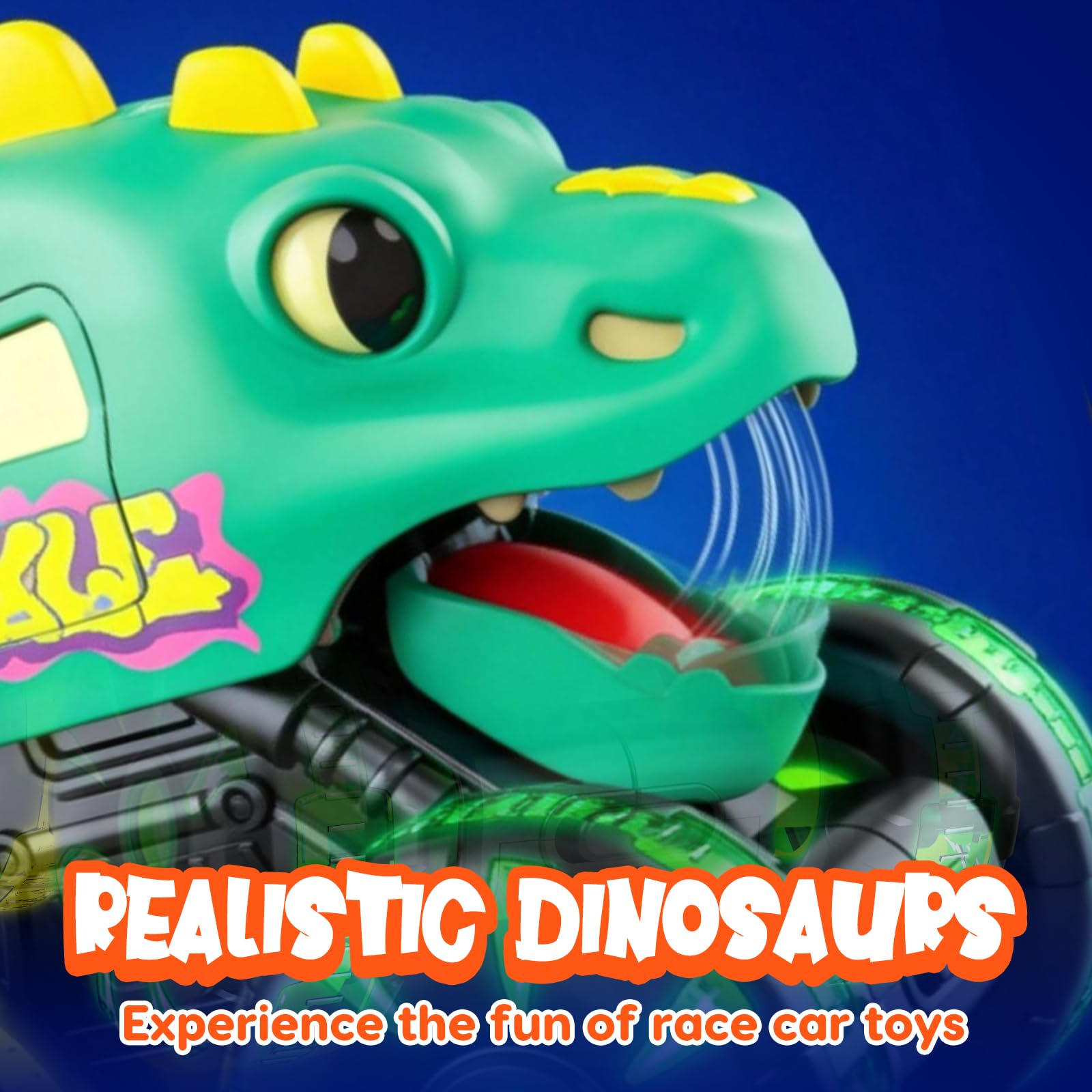 Light Up Dinosaur Monster Trucks - Press & Go! -4