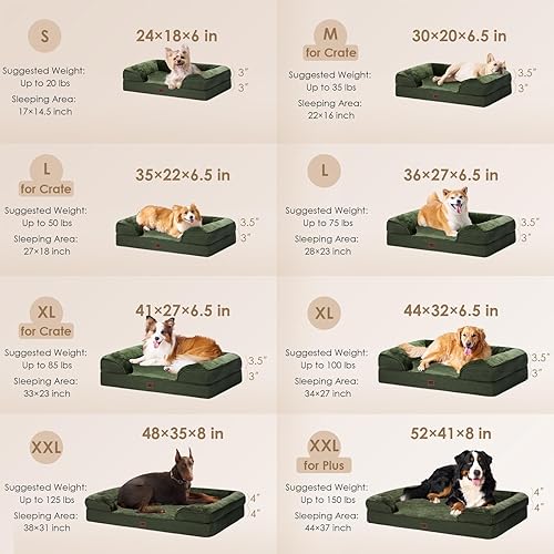 Miniatura 49 de EHEYCIGA – Cama ortopédica mediana impermeable para perros medianos, de espuma viscoelástica tipo caja de huevos, con bordes elevados y base