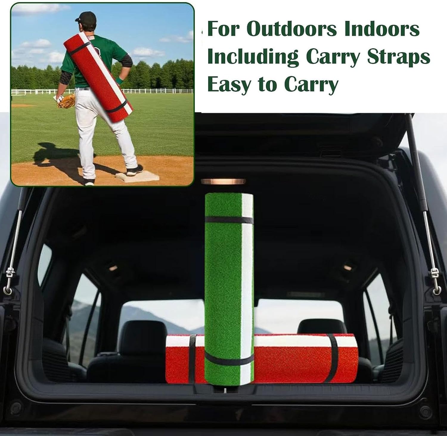 Hitting Mat, with Home Plate Batters Box Turf Mat, Baseball Practice Hitting Mat, Home Plate, Batters Box Anti-Fade Turf for Batting Stance Practice