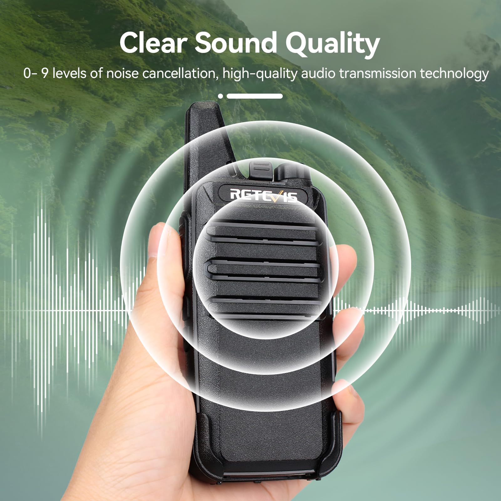 Retevis RT622 Walkie-Talkie PMR446 Radio Portatile Ricaricabile VOX ABS Nero 1 Paio