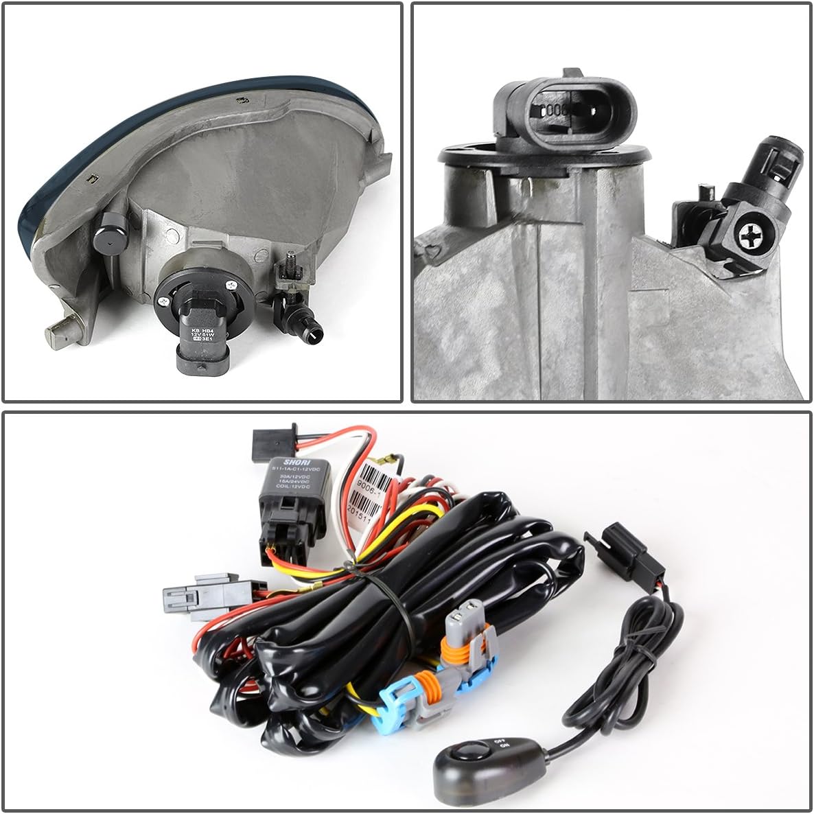Auto Dynasty Fog Lights Assembly Compatible with 2004-2009 Lexus RX330 RX350, Fog Lamp Replacement with Wiring Kit and Switch, Driver Passenger Side, Smoked Lens