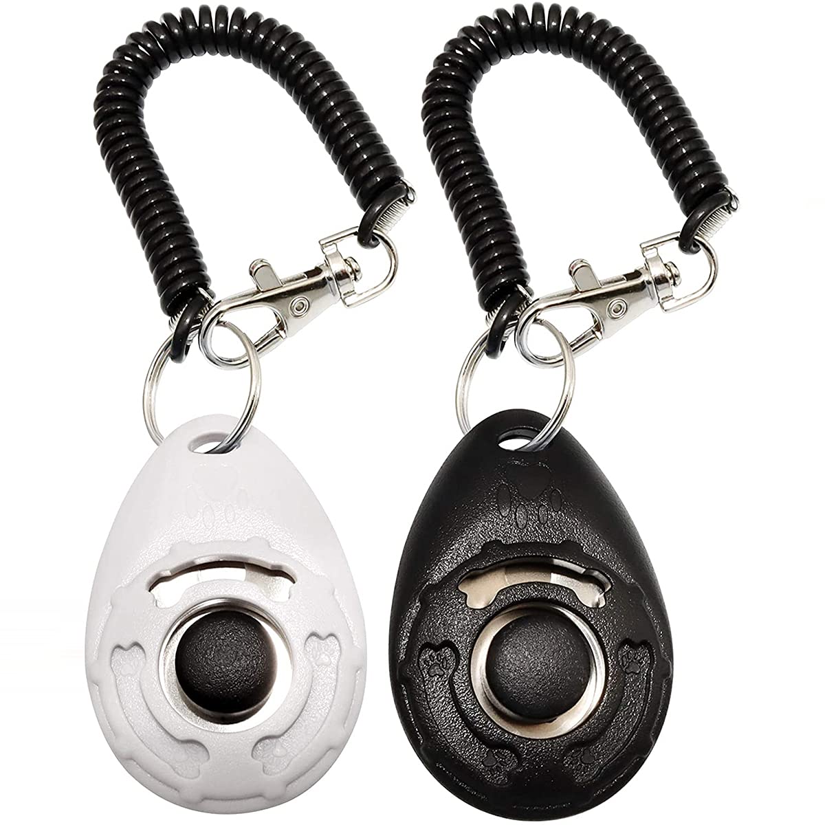 2 Pack Dog Clickers with Wrist Strap, Durable Lightweight Easy to Use Design for Cats Puppy Birds Horses Pet Behavioral Training