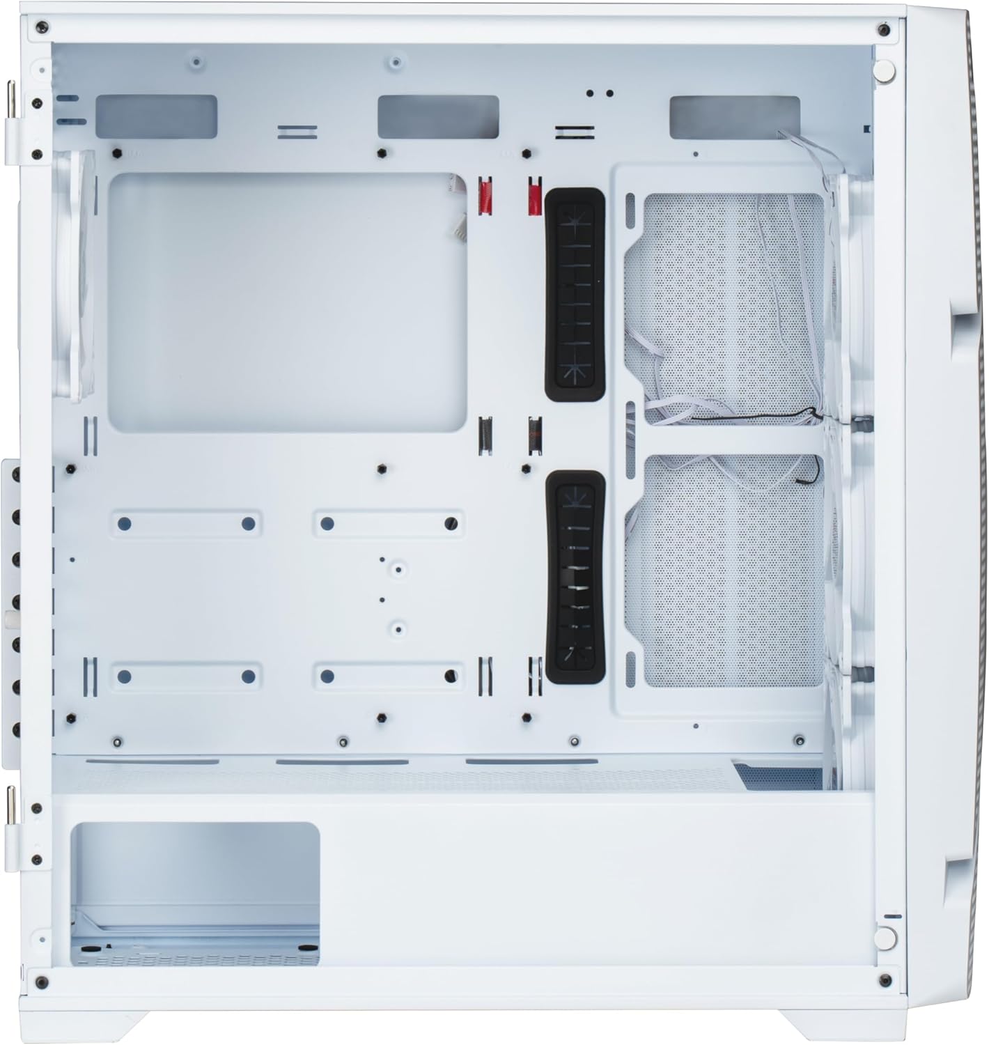 MarbleShell MS31 Gaming Case White + 4 ARGB PWM Fans and VGA Stand Included