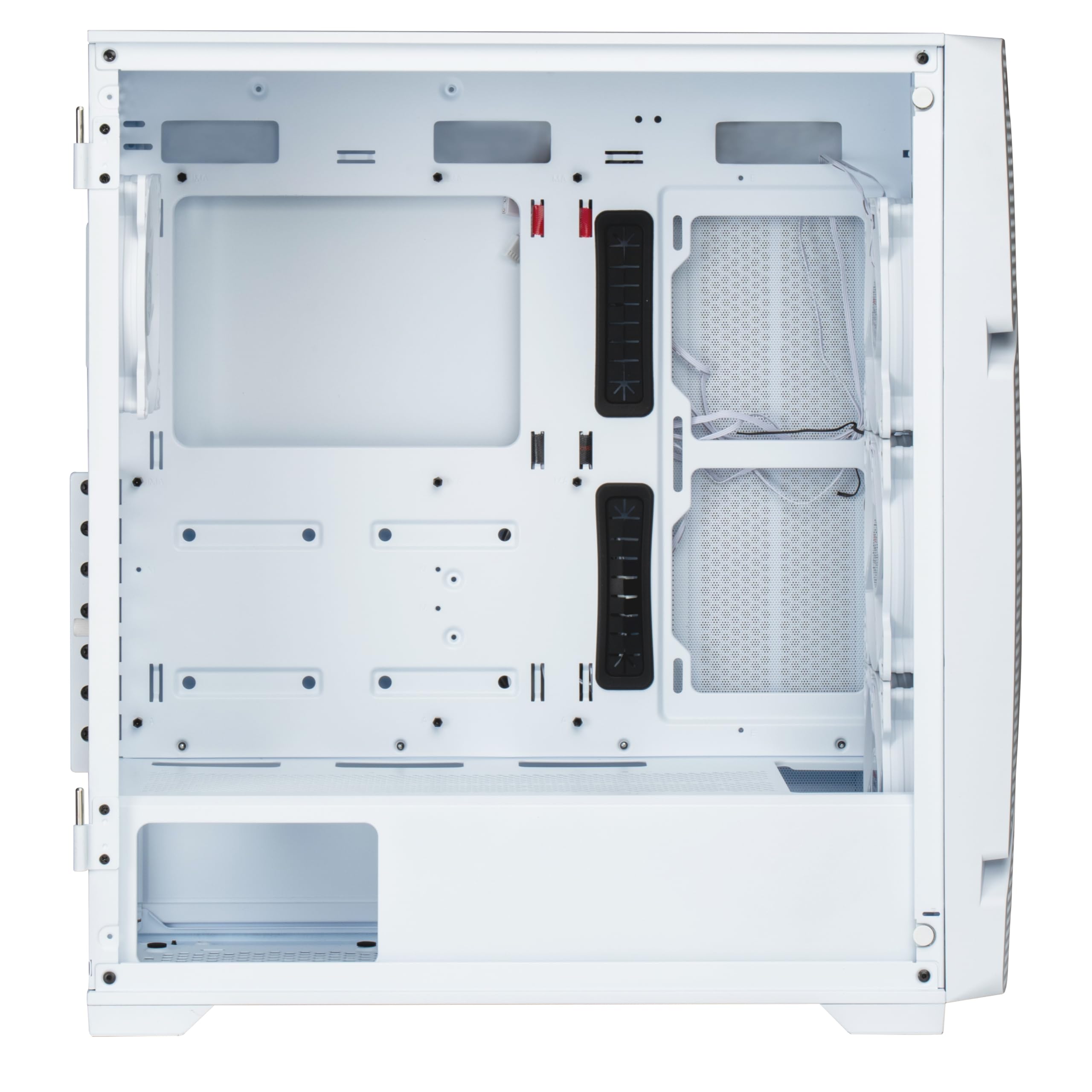 Boîtier PC Gamer MarbleShell MS31 Blanc + 4 Ventilateurs ARGB PWM et Support VGA Inclus