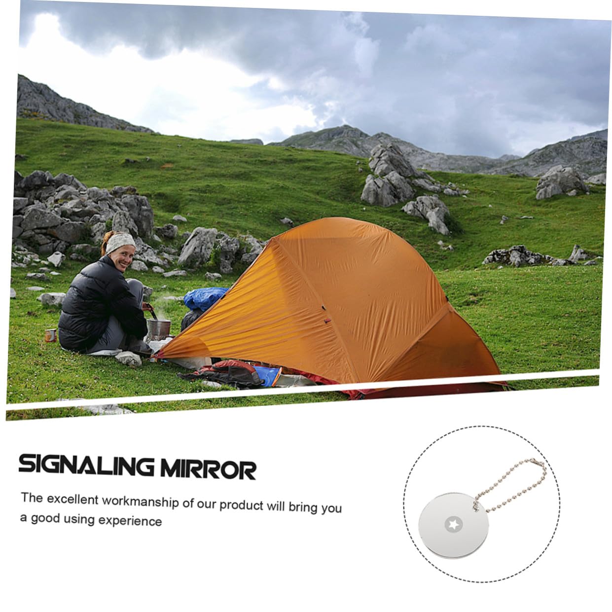 Yardwe Tageslicht-signalspiegel Wanderpfeife Sicherheitspfeife Notfall Rettungspfeife Signalpfeife Signalleuchte Tragbarer Außenspiegel Signalspiegel Für Kajak Acryl