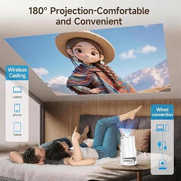 Mini Projector with Wifi 6 and Bluetooth 5.4, Smart Portable Projector 4K Support, Android 14 & 400 ANSI, Auto Focus & Keystone, 1080P Small Proyector Magcubic HY320Pro for Bedroom, Movie, Outdoor