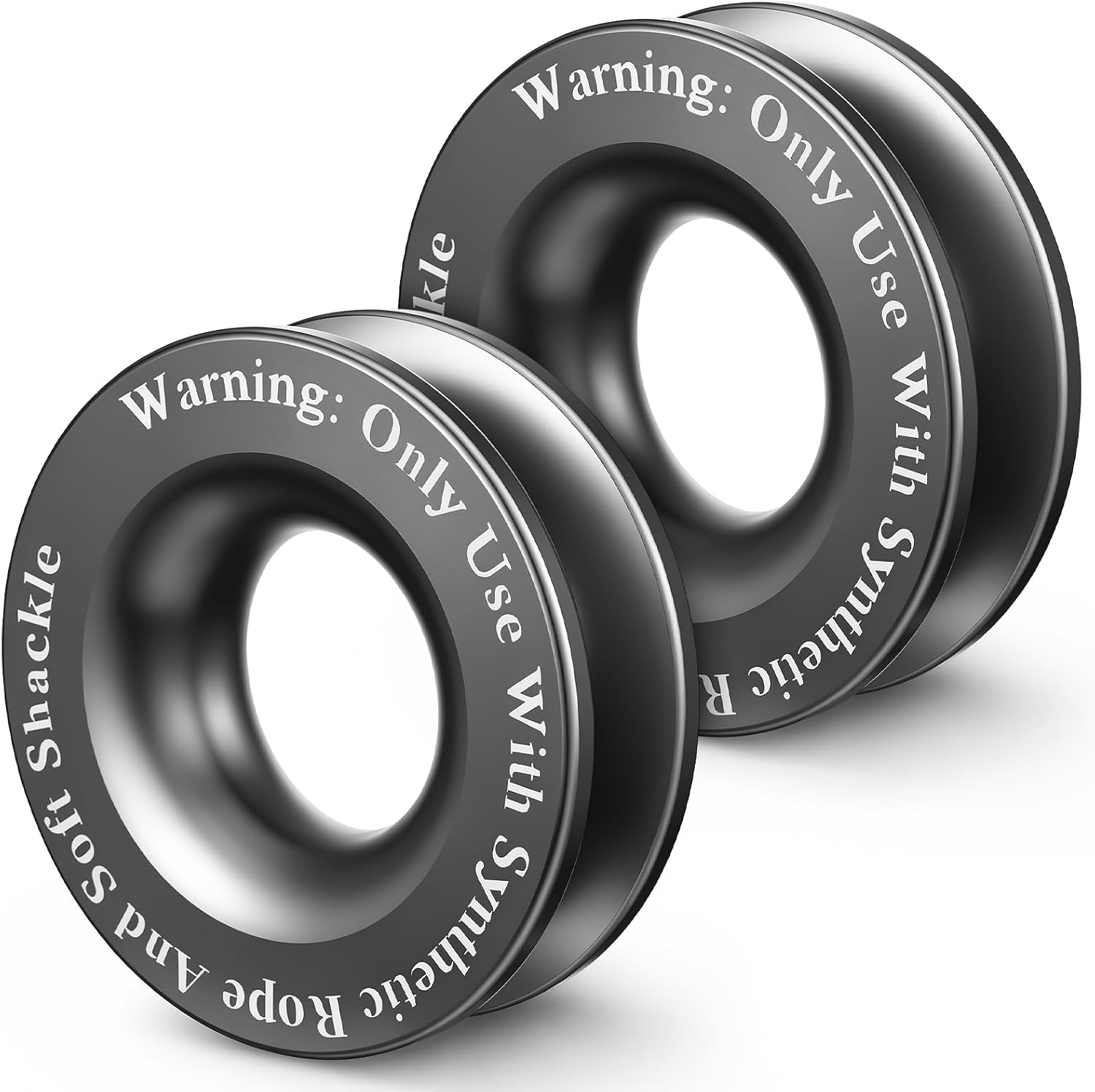 2 Pcs Winch Recovery Ring Snatch Block Pulley 66, 000 Lbs,Silvery
