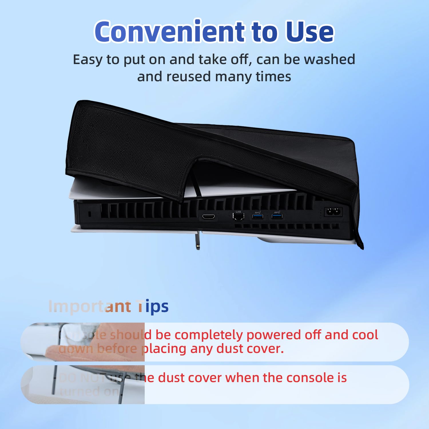 Antyzarysowany/wodoodporny pokrowiec ochronny tylko dla PS5 Slim Digital Edition i Disc Console - NIE DLA PS5 poziomych - Czarny
