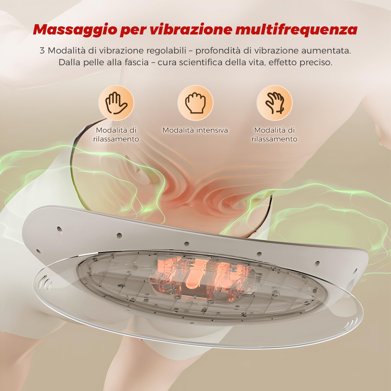 Massaggiatore lombare con calore, vibrazione, funzione curvatura, massaggiatore schiena con calore e impulso EMS, massaggiatore lombare con vibrazione, cuscino d'aria e telecomando