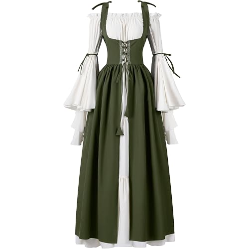 Spooktacular Creations Halloween Renaissance Costume Women, Renaissance Corset Dress, Plus Size Medieval Chemise for Cosplay
