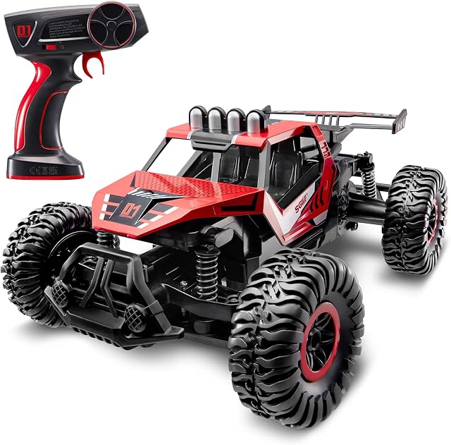 SGILE Remote Control Car Toy for Boys, 2.4 GHz RC Drift Race Car, Fast Speedy Crawler Truck, 2 Batteries for 60 Mins Play, Toy Gift for Boy Girl Adult