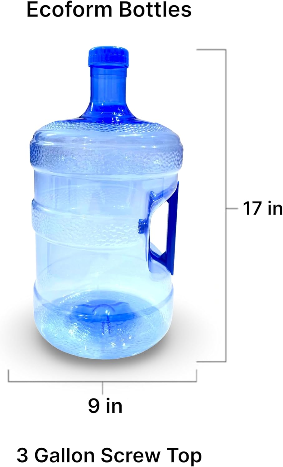 EcoForm 3 Gallon Reusable Water Bottle (Including 2 Screw On Caps) BPA Free Made In USA - Image 3
