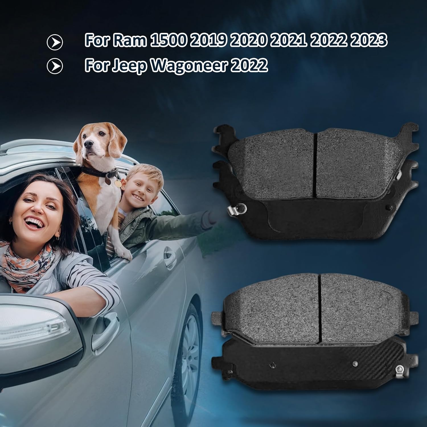 Front Rear Ceramic Brake Pads Kits 8Set Fit For Ram 1500 2019 2020 2021 2022 2023, For Jeep Wagoneer 2022, D2169 D2179