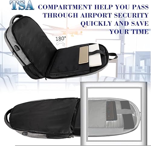 Miniatura 124 de MATEIN - Mochila empresarial para laptop de 15.6 pulgadas, mochila de viaje con puerto de carga USB, resistente al agua, para trabajo, universidad