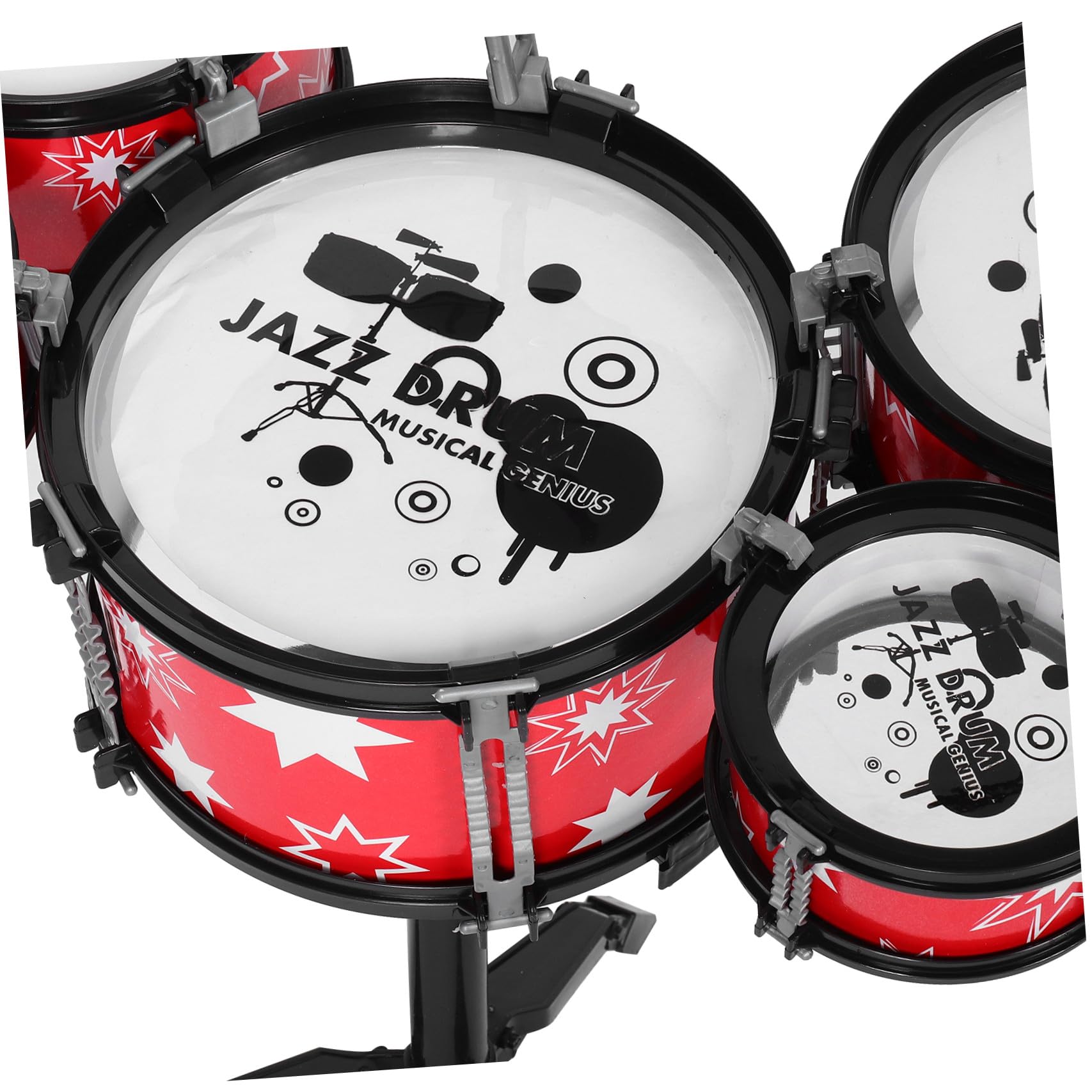 Batteria Giocattolo per Bambini, Set Mini Rosso in Plastica