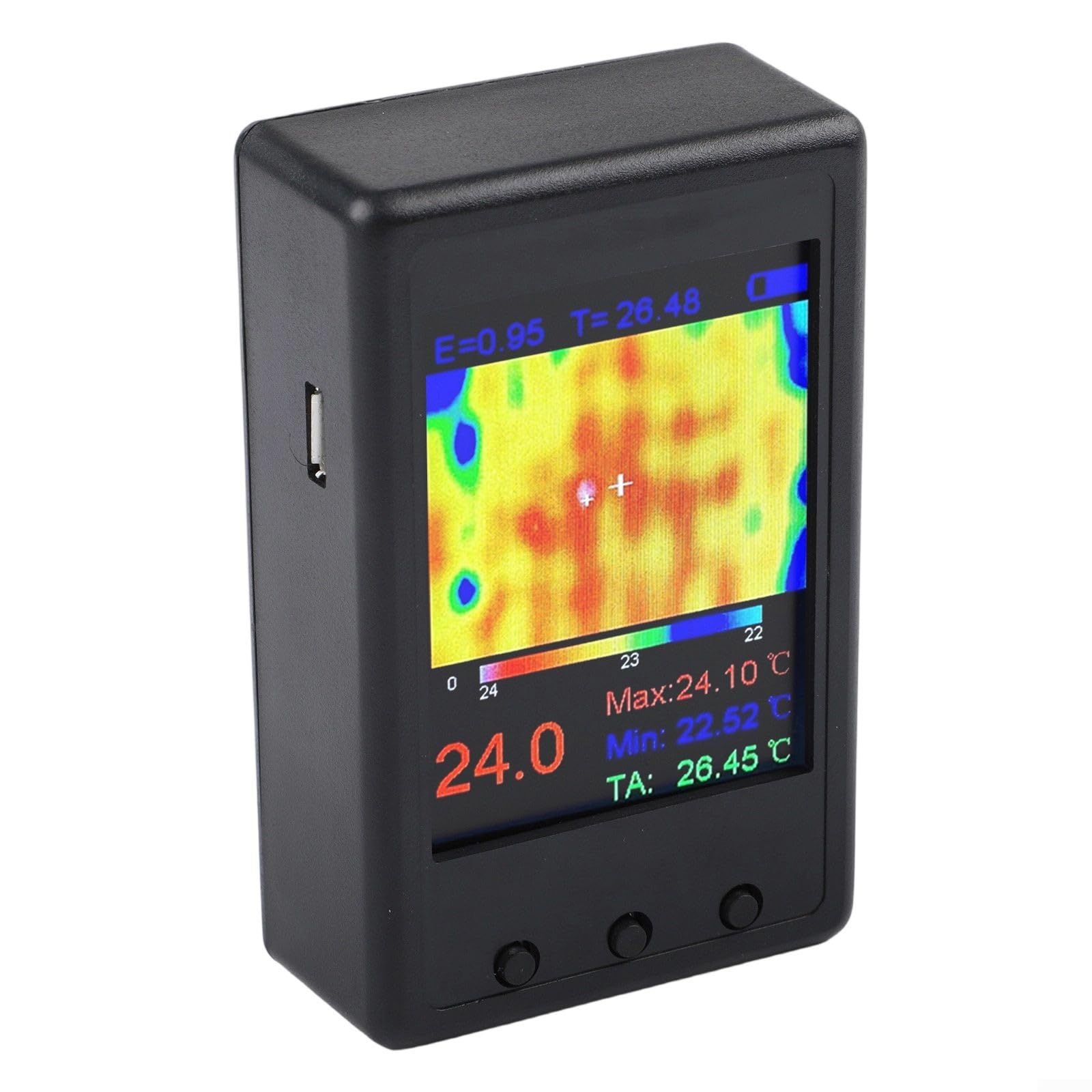 Cámara infrarroja de mano con pantalla LCD de 2.4 pulgadas, sensor MLX90640, interfaz de datos USB, emisividad ajustable, para calefacción de componentes de PCB, piezas automotrices e interruptor