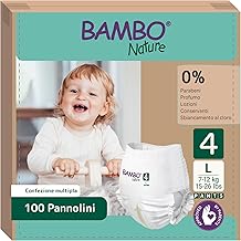 Bambo Nature Nappies Size 4 (7-12 kg) 100 Pack Monthly Pack | Panties with Improved Spill Protection | Maximum Comfort for Babies | Dermatologically Tested