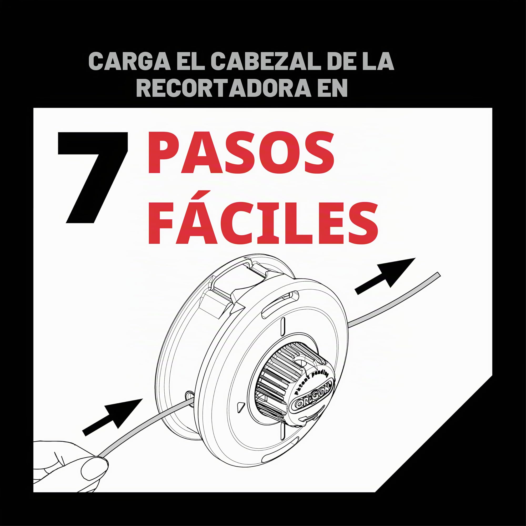 Oregon Cabezal de Desbrozadora 130 mm Tap & Go Sin Tornillos, Para Vegetación Densa, Compatible con Desbrozadoras de Eje Recto como Stihl, Bosch, Ryobi, Worx y Más