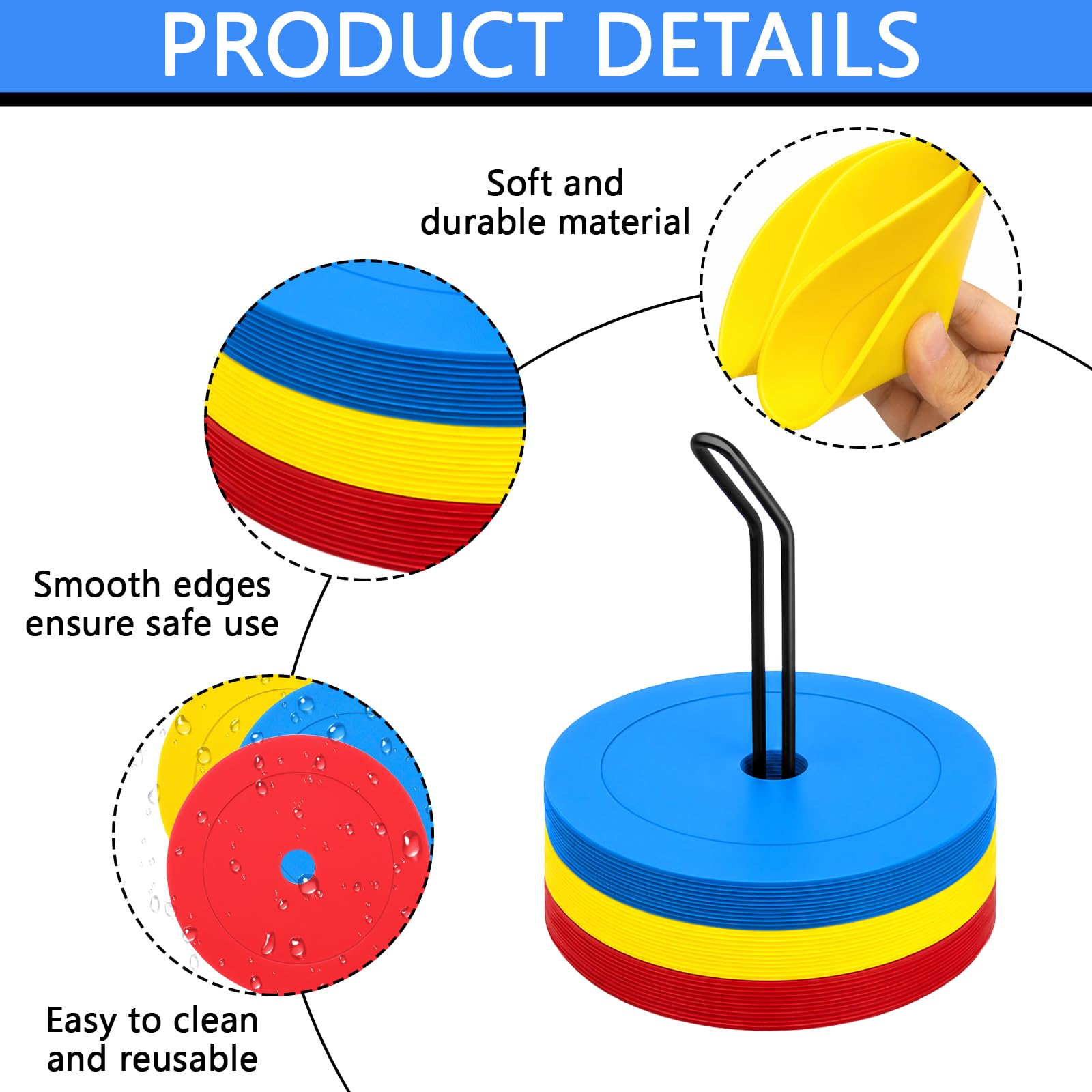 24er Markierungsscheiben, 15cm Markierungsteller Fussball Flach für Sportarten Wie Fußball, Basketball Handball Geeignet Sind