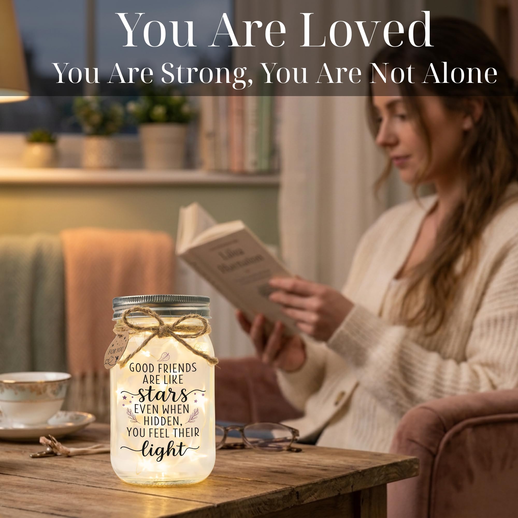 SOLMAY Friendship Gifts for Women, Unique Birthday Gifts for Women, Best Friend High School Graduation Gift, Long Distance Keepsake, Sentimental Mason Star Jar