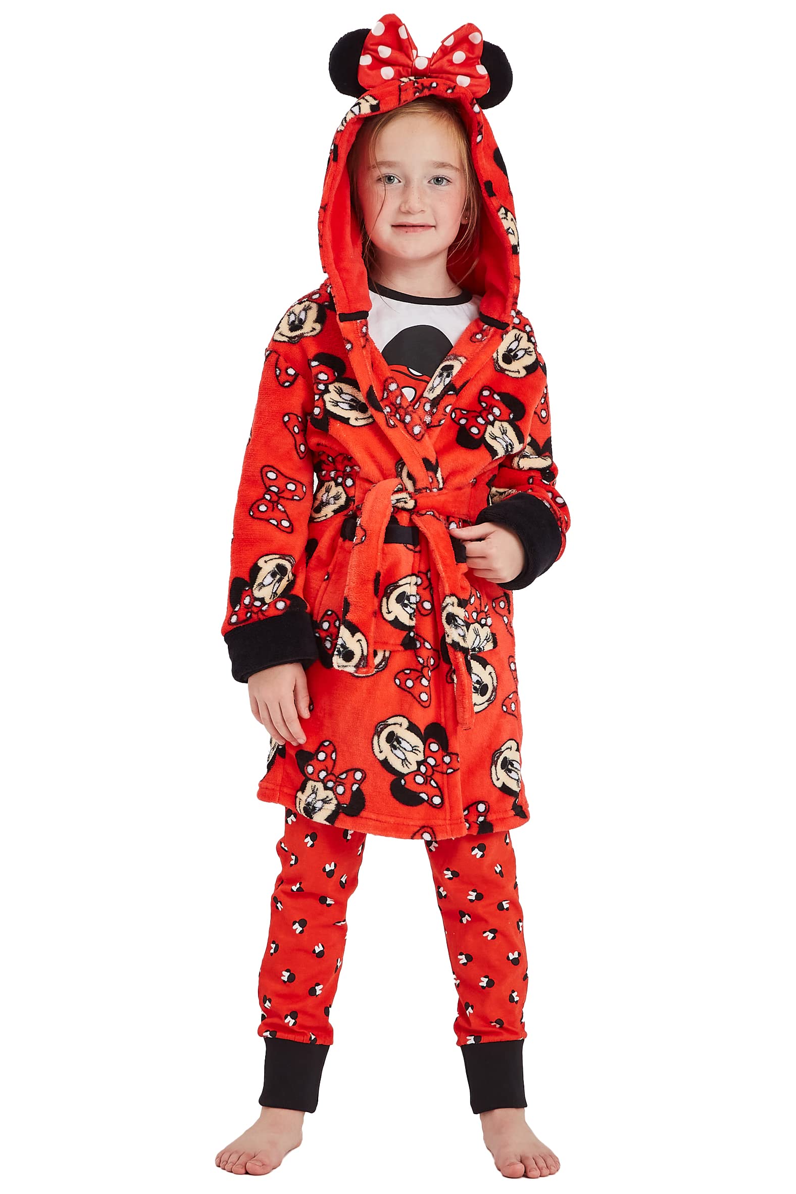 Disney Girls Minnie Mouse Dressing Gown Bathrobe Robe Nightwear (Minnie Mouse, 2-3 Years)