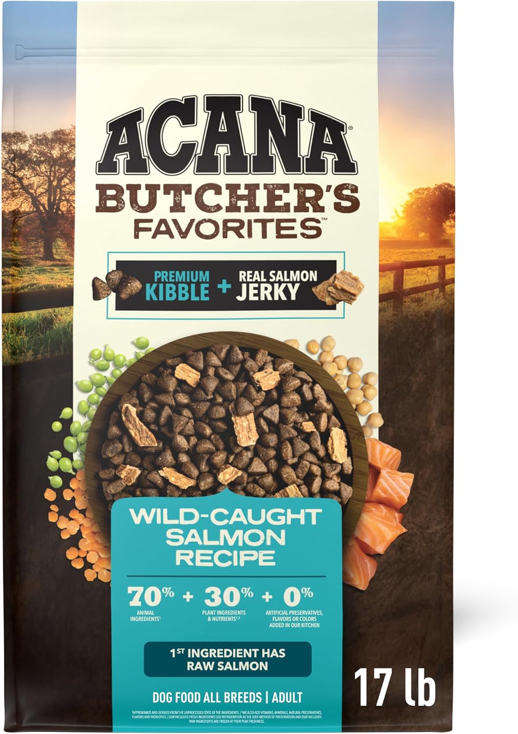 ACANA Butcher’s Favorites Grain-Free Dry Dog Food Wild-Caught Salmon Recipe 17lb Bag