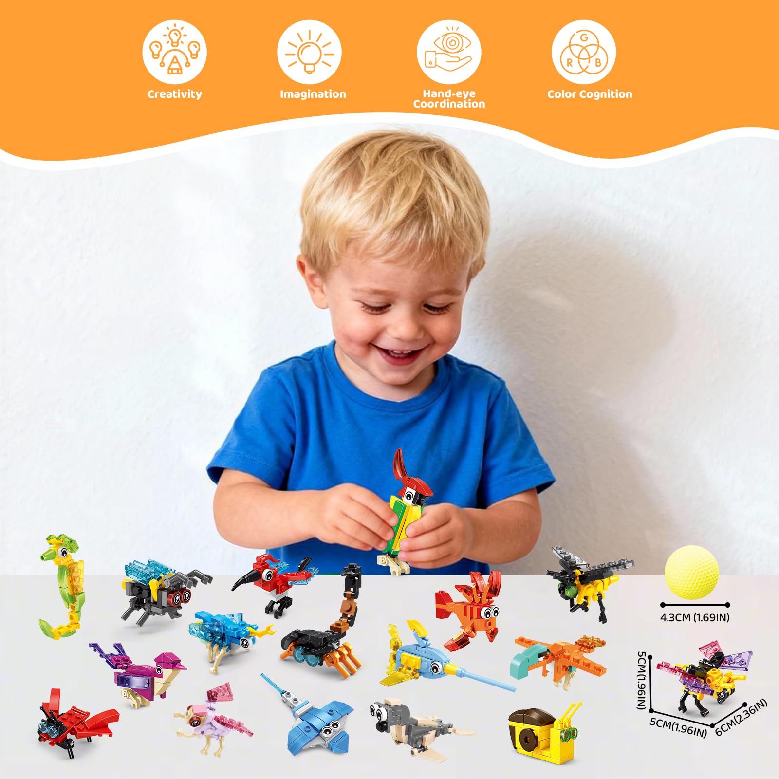 Party Favors klocki dla dzieci w wieku 4-8 lat, zestaw mini klocków do budowania małych zwierząt, 36 opakowań