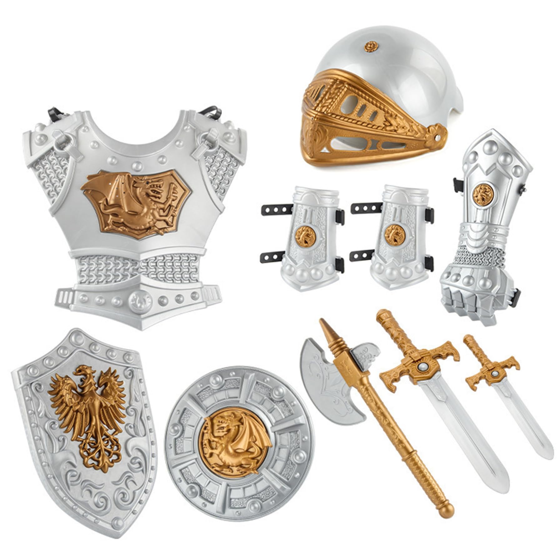 Knight Costume Kids 10pcs / Set Simulated Medieval Knight Armour Kids Habillez des Costumes pour Le Cosplay, Knight Costume