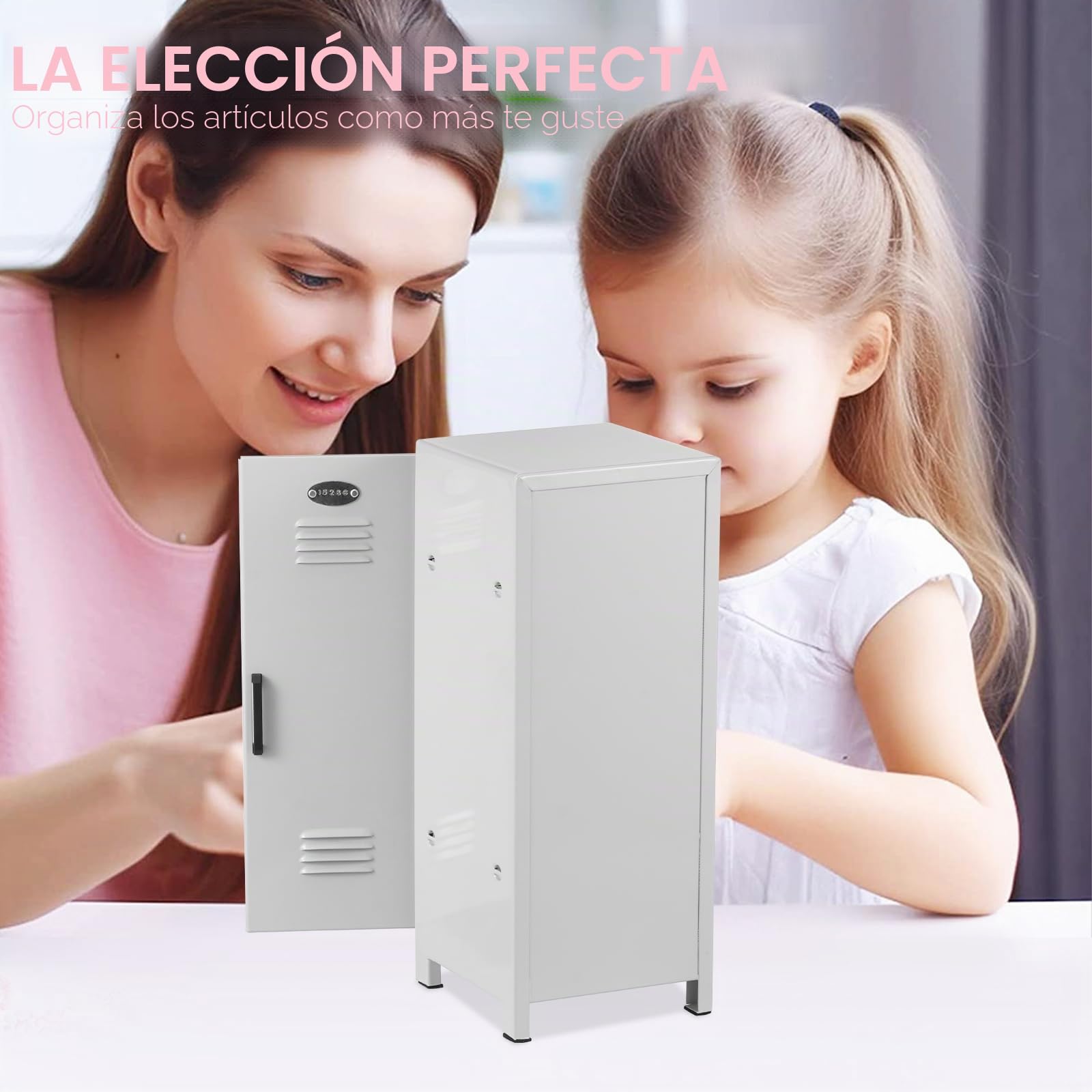Mini taquilla con cerradura y llave, 27,5 x 10,5 x 10,5 cm, metal roto, pequeño almacenamiento de escritorio, portátil, con compartimentos, para niñas y niños