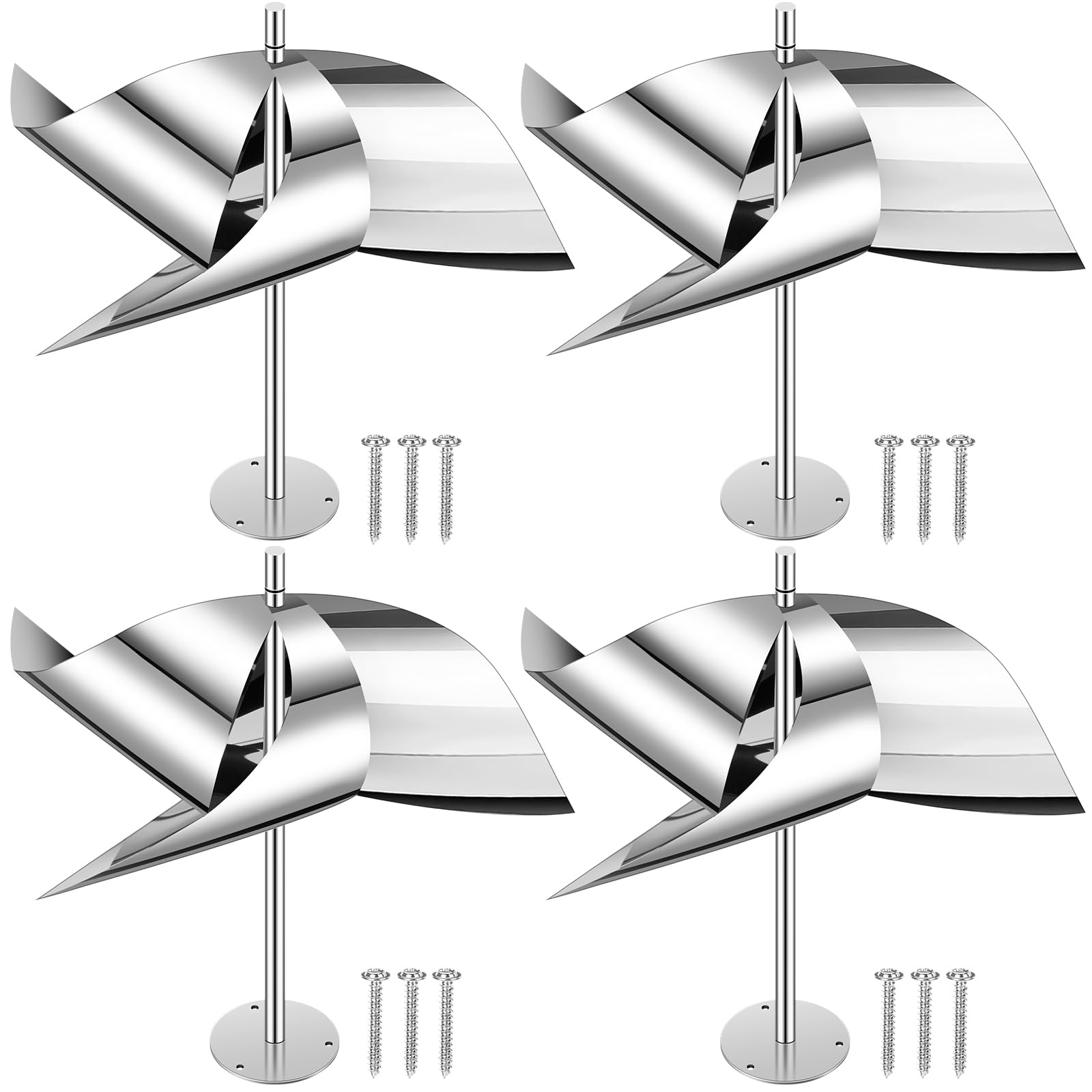Photo 1 of Qualirey 4 Pack Reflective Pinwheel Bird Deterrent