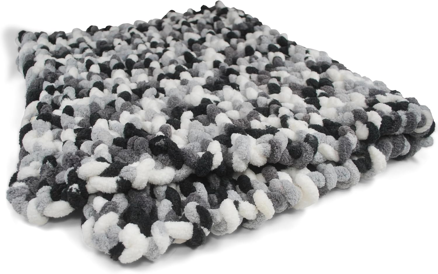 Authentic Knitting Board Zippy Chunky Blanket (Round) Loom Kit- 4 Zippy Looms, 1 Zippy Corners, 3 Balls, Lion Brand Cover Story, Thick & Quick, 117 Total yds. Color Snow Peak