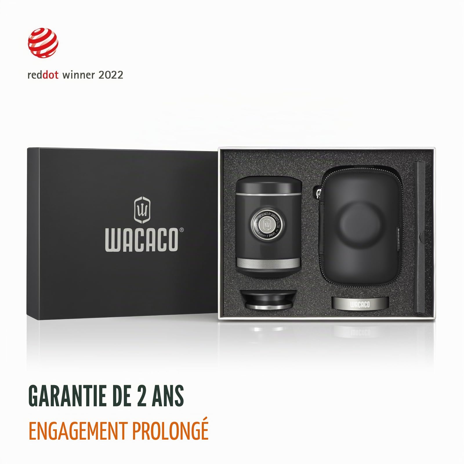 WACACO Picopresso Machine à Espresso Portable avec son Étui de Protection, Machine de Niveau Barista Dédiée aux Cafés de Spécialité, Mouture Ultra-fine, Cafetière de Voyage Manuelle