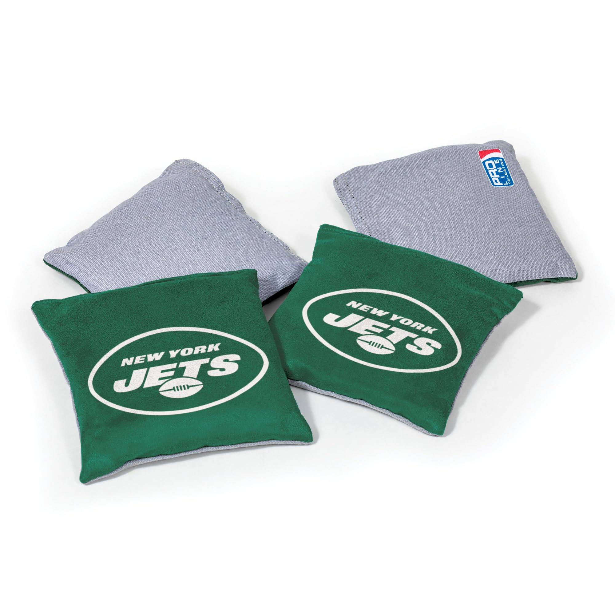 NFL Pro Football New York Jets Dual-Sided Bean Bags by Wild Sports, 4 Pack - Premium Toss Bags for Sets