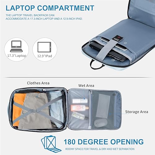 Miniatura 3 de EMPSIGN Mochila para portátil 8032, Acolchado azul claro