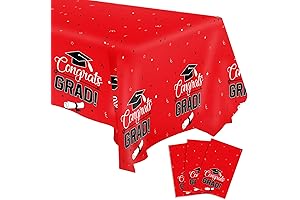 3 Pieces Red Graduation Tablecloth 2023
