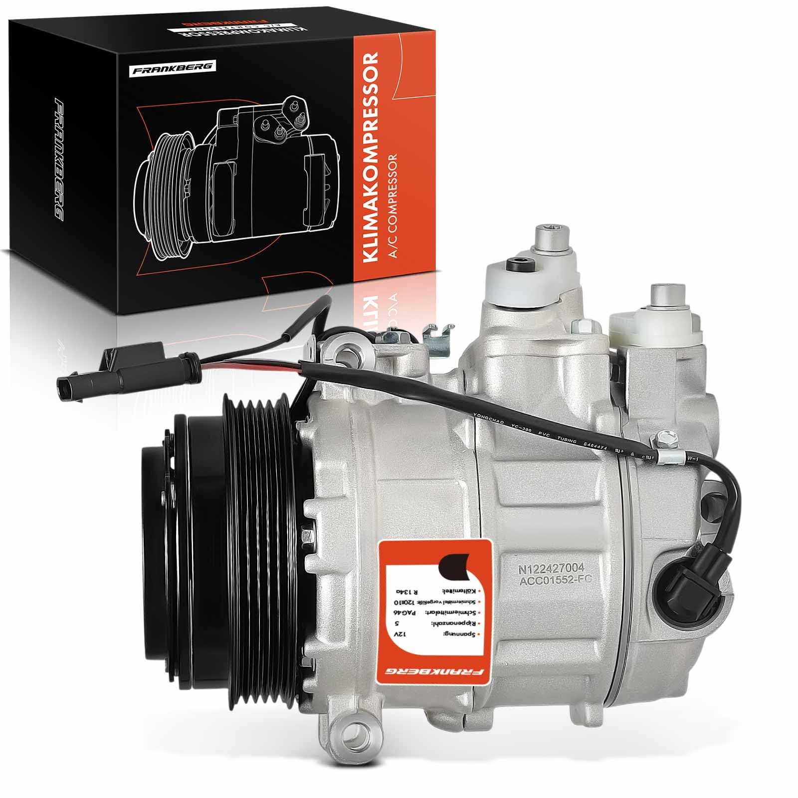 Frankberg Compressore Aria Condizionata Compressore Climatizzatore Compatibile con Classe A B-Class Classe C CLA CLS Classe E GLB Marco Polo CAmper V-Class Vito Replace# 0008301401 | Compatibile con: GLC X253, Classe E Coupé C238, GLE V167, CLA Shooting B
