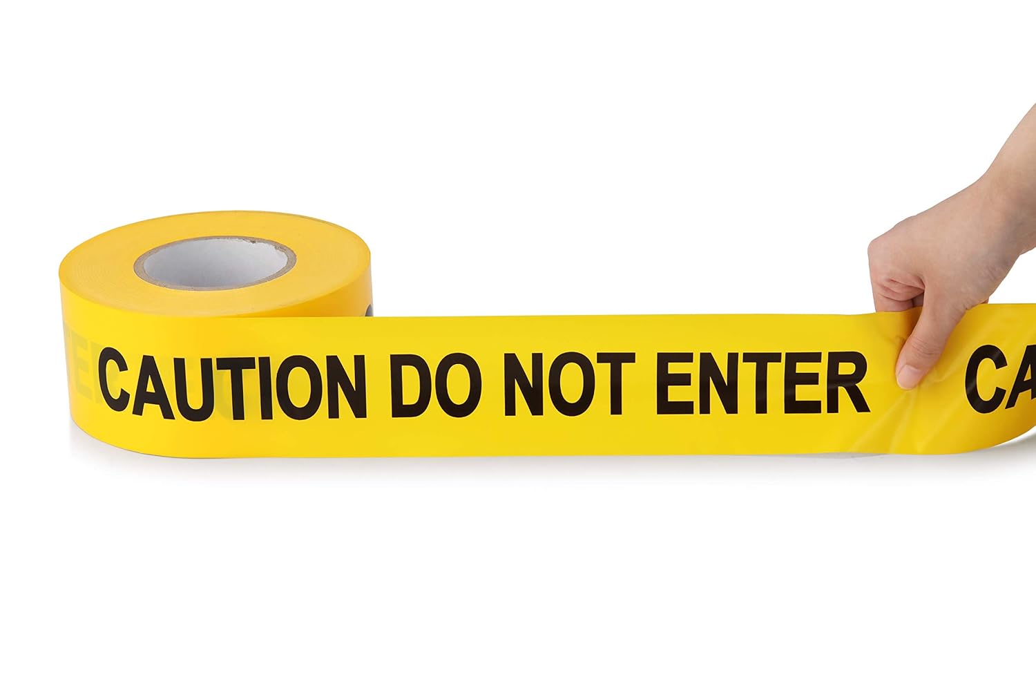 New Star Foodservice 1028799 Industrial Commercial Grade Non-Adhesive Yellow Caution Tape, Caution DO NOT Enter, 3 Inch x 1000 Feet (Industrial Size)