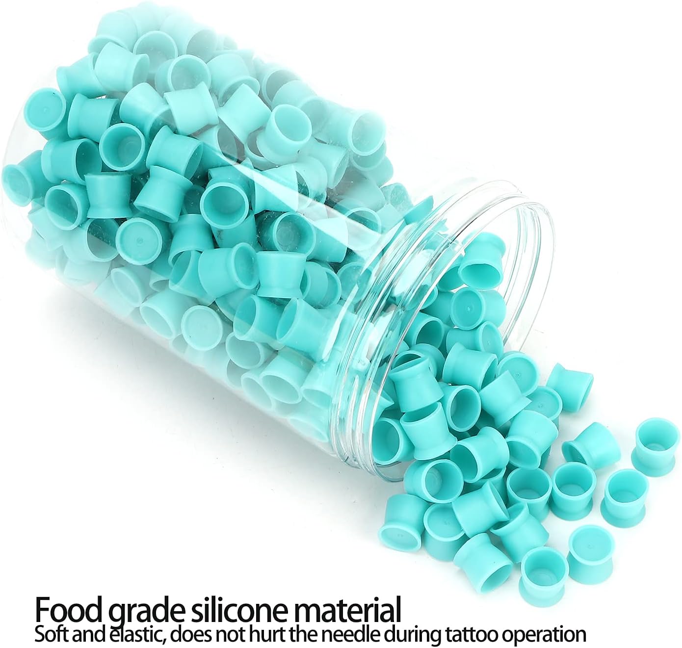 300pcs Ink Cups, Eyebrow Lip Color Cup Silicone Multipurpose Disposable Pigment Cups Ink Paint Cup for Ink Supplies(Blue)
