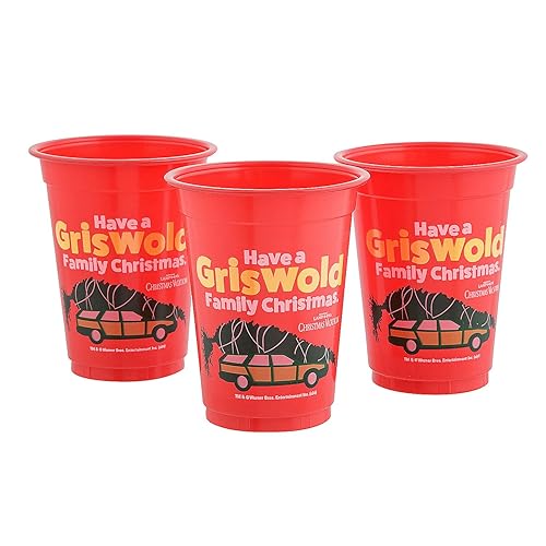 4 1/4" 16 oz. Bulk 50 Count National Lampoon's Christmas Vacation Plastic Cups