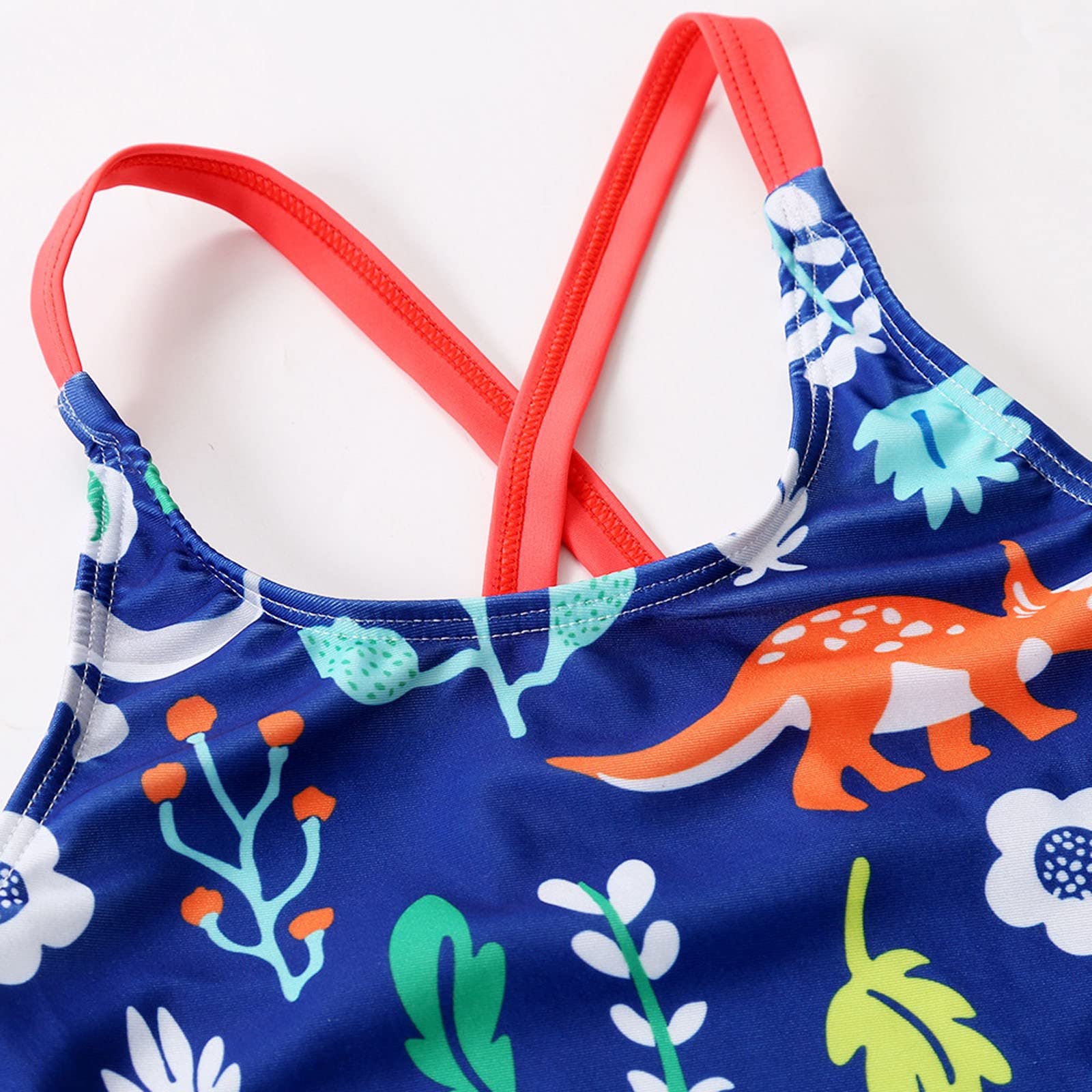 Maillot de Bain Enfant Fille, Maillot de Bain Deux pièces Tankini Mignon à Motif Dinosaure pour Filles, idéal pour la Plage et la Piscine. Parfait pour l'été, la Plage et la Piscine.