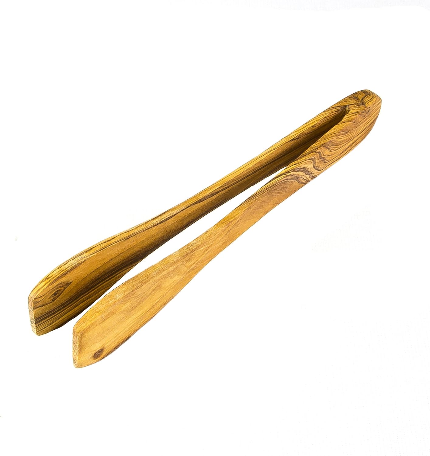 Traditional Rustic Wooden Tongs 25cm Olive Wood Amazon.co.uk Home
