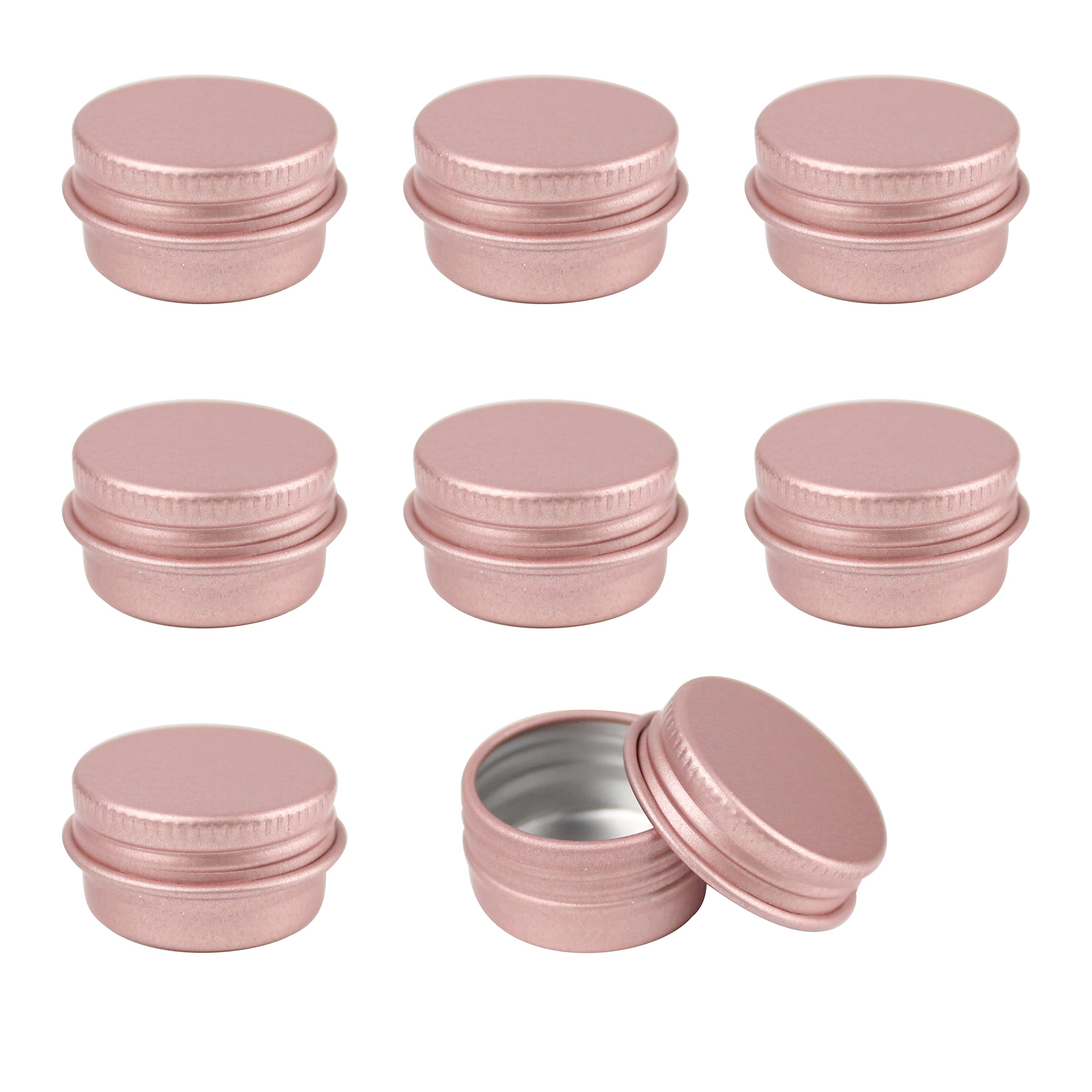Utural Rosegold 5G/5Ml Empty Refillable Aluminum Tins Cosmetic Makeup Cream Sample Storage Container Bottle For Lip Balm, Cosmetic, Candles, Salve (-30Pcs)