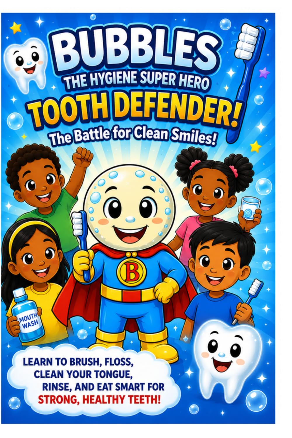Bubbles the Hygiene Super Hero! Tooth Defender!: The Battle For Clean Smiles! (Bubbles The Hygiene Super Hero Health Habits A-Z : Clean Habits everyday Keeps the Germs Away)
