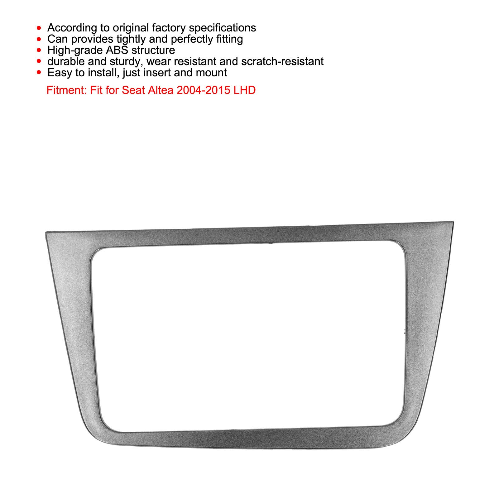 Marco Estéreo para Automóvil, Marco del Panel de Tablero Estéreo, Marco del Panel de Tablero Estéreo 2 DIN GPS DVD Radio Fascia Apto para Seat Altea 2004-2015 LHD Marco Estéreo para Tablero